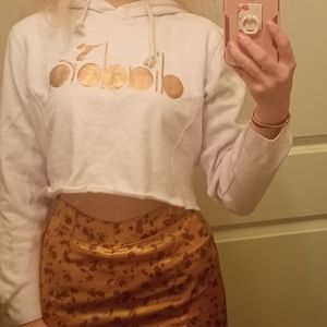 Diadora cropped white hoody